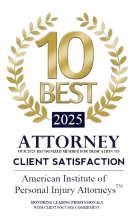 American Institute of Personal Injury Attorneys 2025 Client Satisfaction Badge