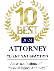 10 Best Attorneys reward badge from the American Institute of Personal Injury Attorneys