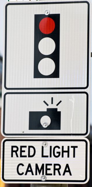 red light camera traffic sign