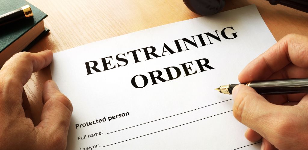 restraining order paper on desk