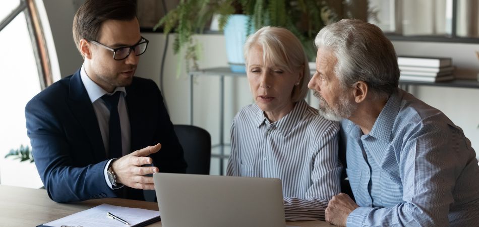 attorney talking with clients