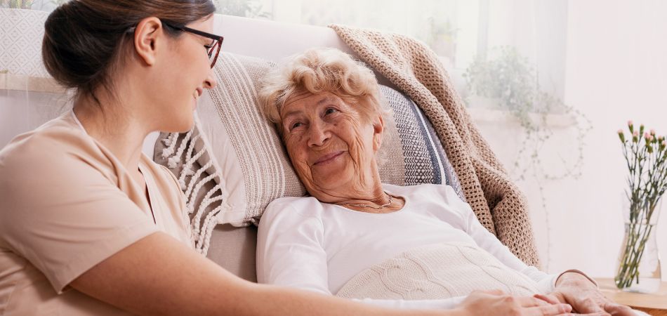 Elderly woman smiling