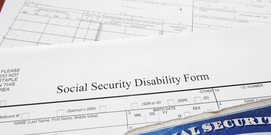 image of social security disability form