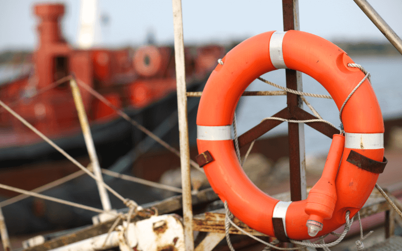 Life preserver on a boat